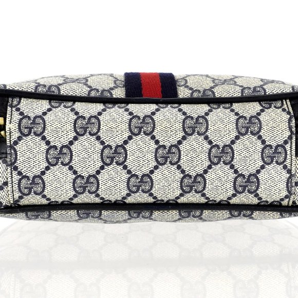 Vintage GUCCI Supreme Web GG Monogram Canvas and Leather Toiletry Travel Zip Bag - Picture 6 of 12